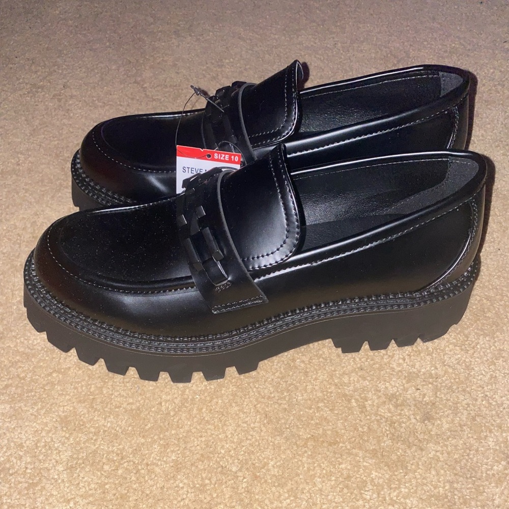 Steve Madden Glossy Black Women Loafer